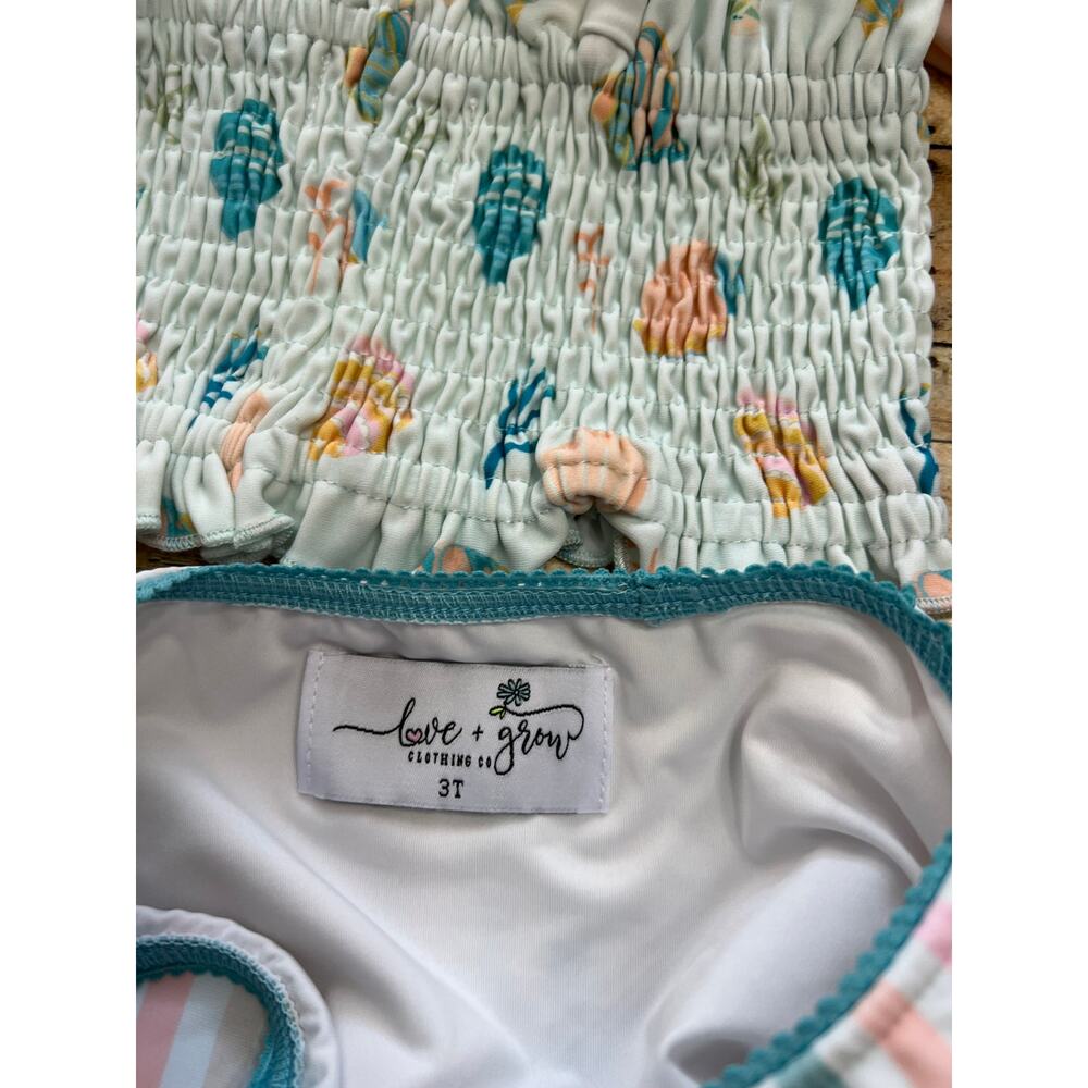 Love and Grow Summer Shells Smocked High Waist Bikini 3T - Picture 3 of 3